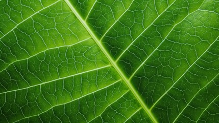 Fototapeta premium Leaf with a green color and a brownish line. The leaf is very thin and has a lot of veins
