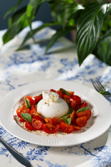 Italian salad with burrata cheese