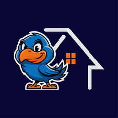 Shoebill Stork logo design