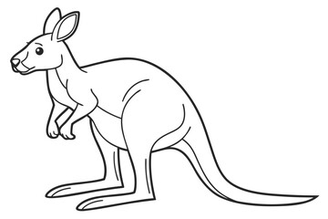 coloring page line art the kangaroo black vector