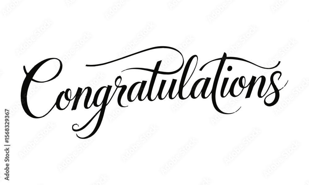 Fototapete a clean and elegant vector illustration of the word congratulations in a flowing, cursive calligraph