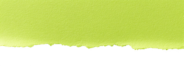 Green Torn Sticky Note Paper Scrapped on Transparent Background