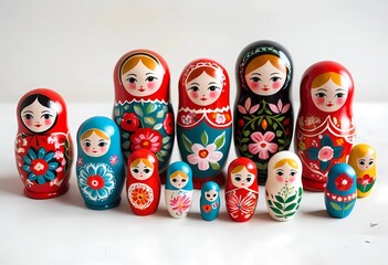 Hand-painting wooden nesting dolls with folk art designs