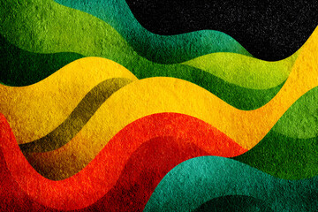 Abstract background design with Juneteenth theme, with wavy patterns, Abstract wave background. Black History Month watercolor background.