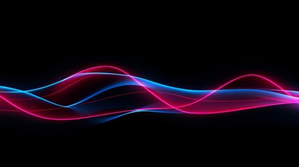 Long, colorful wave of light is displayed on a black background. The colors are bright and vibrant, creating a sense of energy and excitement. The wave appears to be moving and pulsating