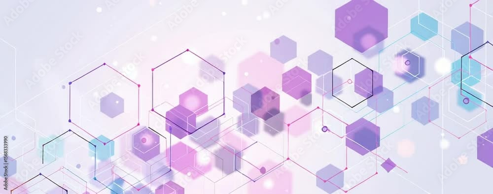 Poster abstract technology background with a hexagonal pattern and connected dots tech-inspired background 