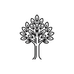 Obraz premium Simple tree outline for logos, presentation, and more.