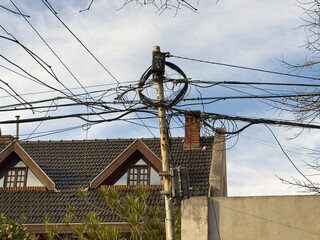 Electrical wires on street