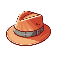 Fototapeta premium Fedora hat illustration design