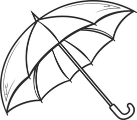 Fototapeta premium Vector art of open umbrella isolated on white background