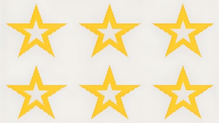 Obraz premium Golden Stars Rating PNG - Isolated Yellow Star Icons