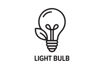 Green energy light bulb icon with leaf symbol isolated on white background