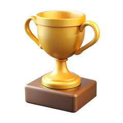 Shiny Golden Trophy Cup Illustration on Transparent Background for Achievement, Success, and Competition Recognition