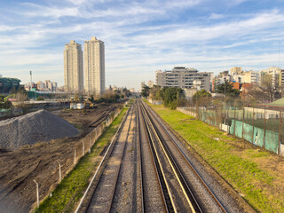 Train rails in Buenos Aires