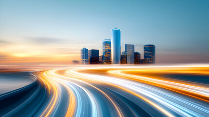 Fototapeta premium Downtown city skyline at night, Oklahoma City, Oklahoma, United States of America