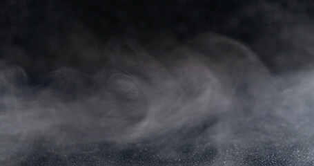 Glitter ink. Cloud fume. Defocused white mist smoke texture chemical monochrome smog moving on...