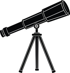 Vector art of a telescope on a tripod isolated on white background