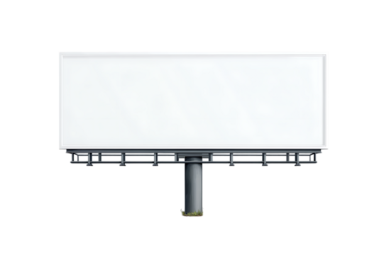Blank Billboard Mockup for Advertising and Branding Design  isolated on white background , cutout	