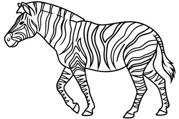 coloring page line art the zebra black vector