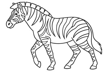 coloring page line art the zebra black vector