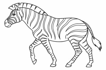 coloring page line art the zebra black vector