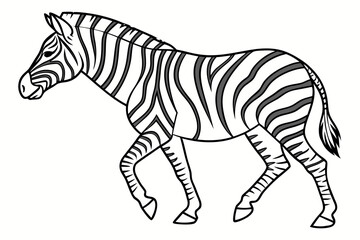 coloring page line art the zebra black vector
