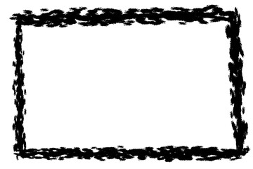 black sketched border frame on transparent background