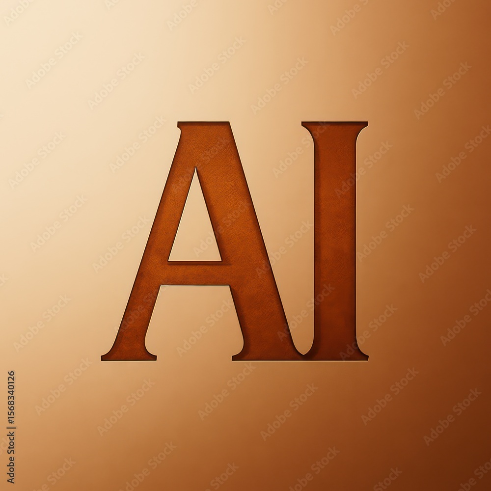 Fototapete a sleek, minimalist design showcasing the initials 