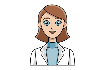 Fototapeta premium Female Doctor Portrait: A kind-hearted, illustrated portrayal of a female physician, radiating professionalism and approachability. With gentle eyes and a warm smile, she embodies trust and care.
