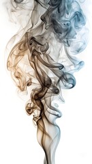 Abstract smoke swirls isolated on white background