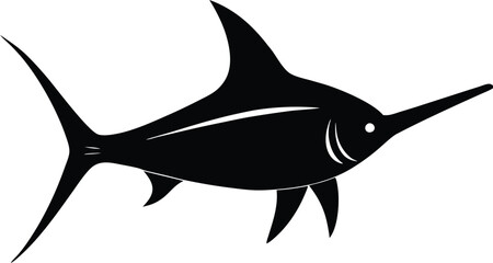 Naklejka premium Silhouette of a Swordfish Ocean Animal
