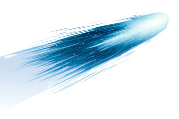A Stunning Celestial Event: The Majestic Comet's Swift Passage  isolated on white background , cutout	