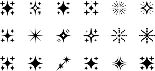 Sparkle starburst and dot burst graphic elements collection vector