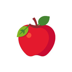 Crisp Red Apple Illustration- Fresh and Healthy Fruit- Vibrant Colors and Detailed Design- Perfect for Nutrition or Education Content- Delicious Apple Image