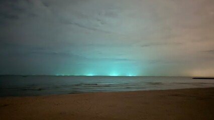 Closeup sea sand beach. Panoramic beach landscape. Inspire tropical beach seascape horizon. Orange and golden sunset sky calmness tranquil relaxing sunlight summer mood,calm blue sunset over clear.