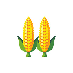 Obraz premium Two Ears of Corn Illustration-Fresh and Healthy Corn on the Cob-Sweet Corn Clipart-Vegetable Graphic-Farm Fresh Produce-Corn Vector-Healthy Eating Icon