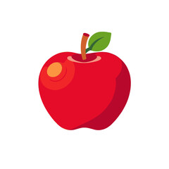 Red Apple Image-Healthy Fruit-Fresh Apple-Delicious Fruit-Simple Apple Illustration