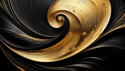 abstract black and gold swirl