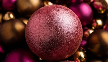 pink and gold sphere close up