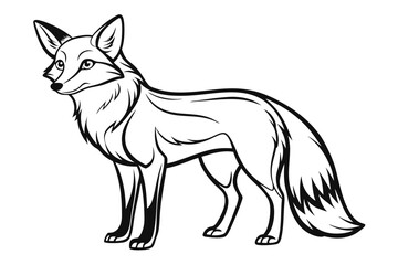 Obraz premium coloring page line art the fox black vector
