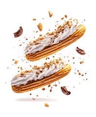 chocolate cake isolated on white