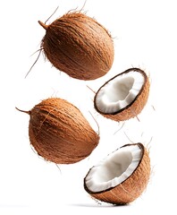 coconut on white background