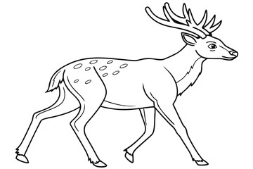 coloring page line art the deer black vector