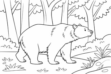 coloring page line art the deer black vector