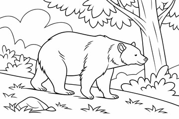 coloring page line art the deer black vector