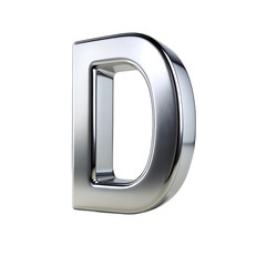 Obraz premium Chrome letter d 3d render metallic alphabet