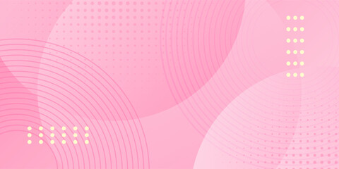 Minimalist banner background pastel pink and white gradations. Circle effect style geometric, abstract background. Eps 10.