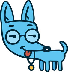 SMALL AND FUNNY DOG WITH COLLAR