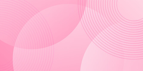 Minimalist banner background pastel pink and white gradations. Circle effect style geometric, abstract background. Eps 10.