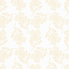 Cute vector floral seamless pattern. Colorful flowers background. Trendy repeat texture for fashion print, wallpaper or fabric.